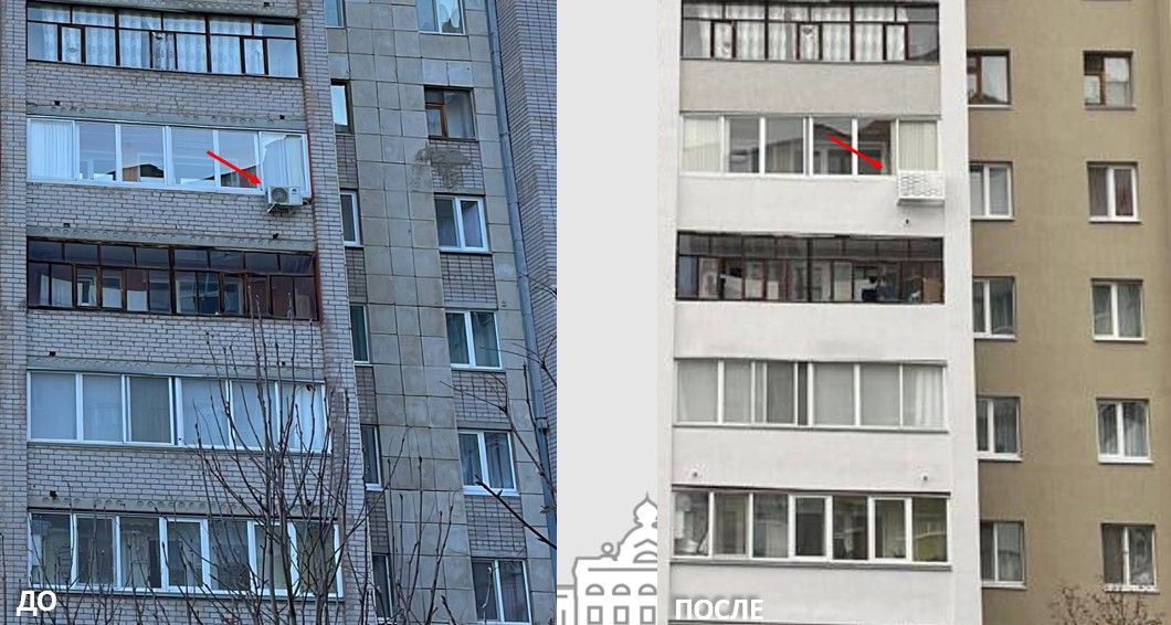 За нелегальные кондиционеры — под протокол: в Елабуге приводят в порядок фасады домов