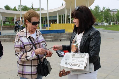 В Елабуге редакция газет «Новая Кама» и «Алабуга нуры» провела акцию «Георгиевская ленточка»