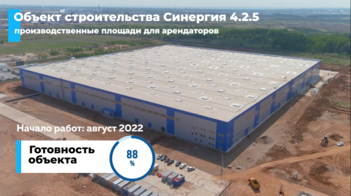 В Елабужском районе парк Синергия 4.2.5 готов к вводу в эксплуатацию на 88%