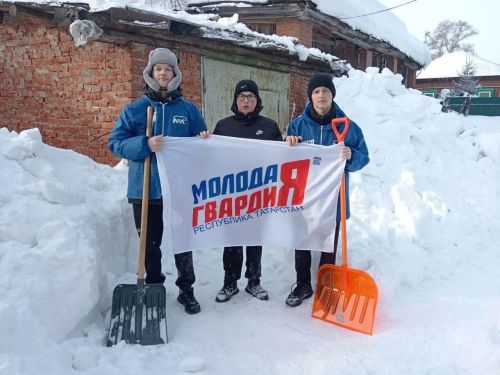 Волонтеры в Елабуге помогают семьям участников СВО и ветеранам с уборкой снега