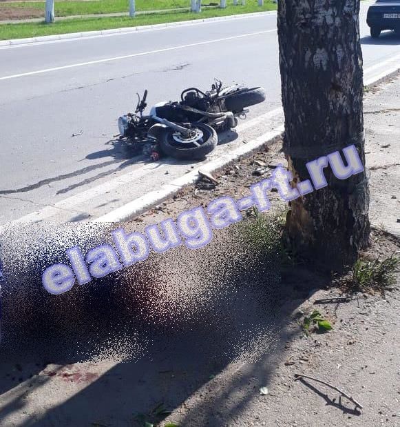 В Елабуге мотоциклист врезался в дерево