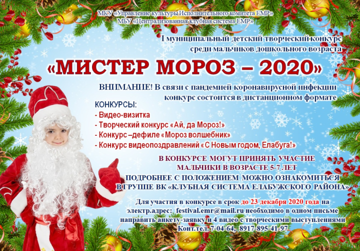 В Елабуге объявили конкурс "Мистер Мороз-2020"