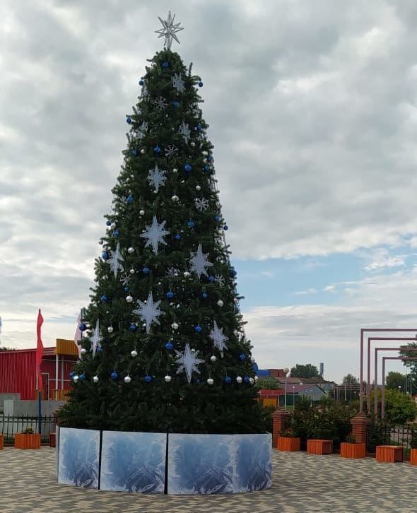 В одном из районов Татарстана установили новогоднюю елку