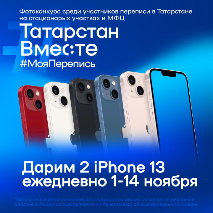 В Татарстане участники переписи, ставшие победителями фотоконкурса, получат 28 айфонов