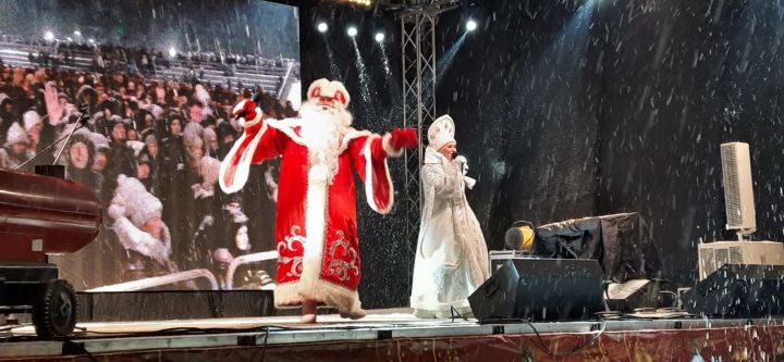 Елабужан поздравили Дед Мороз и Снегурочка