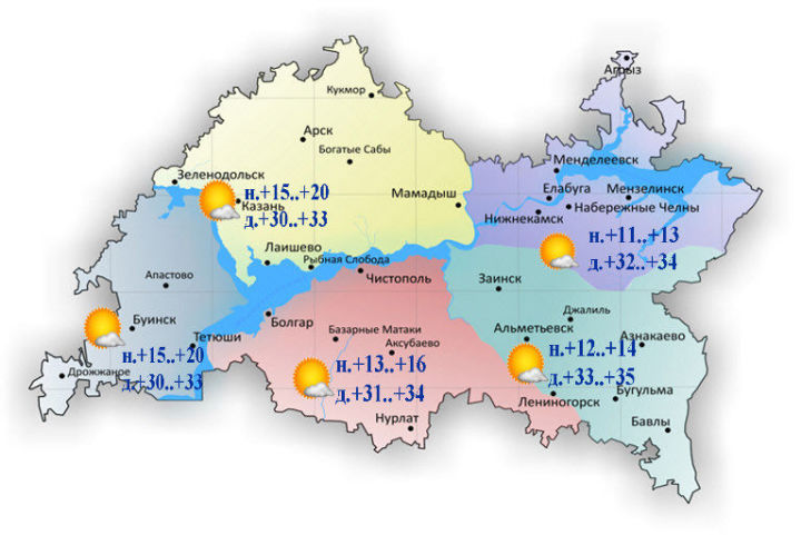 16 мая в Татарстане ожидается 35 градусов жары