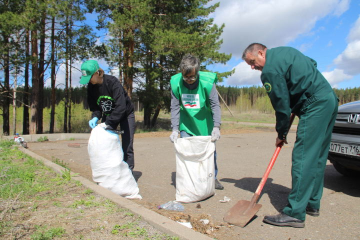 В Елабуге в рамках акции "Чистые леса Татарстана" собрали 10 мешков мусора