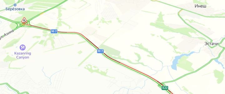 На участке трассы М7 образовалась пробка в 6 км