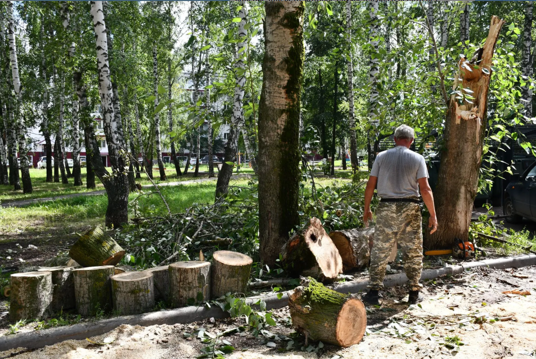 Алабугада көчле яңгырдан соң шәһәрне тәртипкә китерәләр