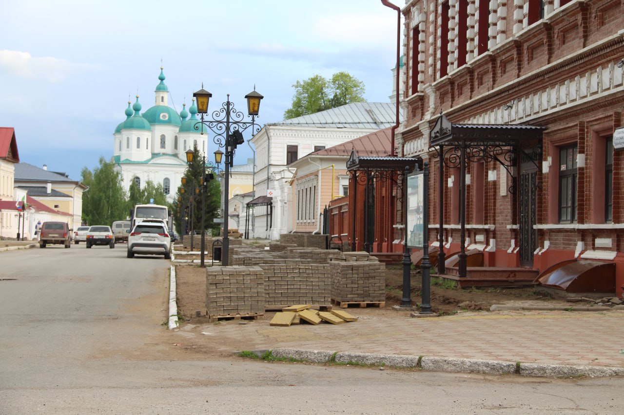 В историческом центре Елабуги идут работы по благоустройству