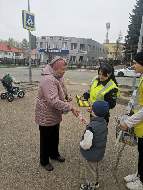 В Елабуге госавтоинспекторы и дошкольники провели акцию «Стань заметнее»
