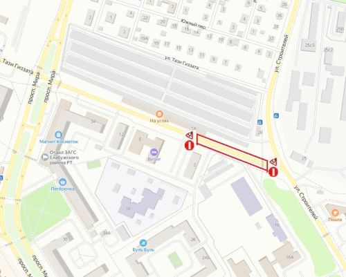 В Елабуге на улице Гиззата на две недели ограничат движение
