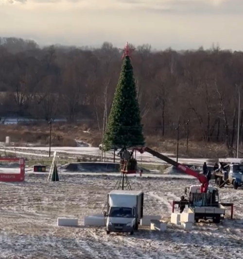 Центральную новогоднюю ёлку Елабуги устанавливают на Шишкинских прудах
