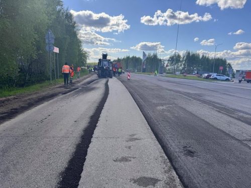 На въезде в Елабугу ремонтируют дорогу