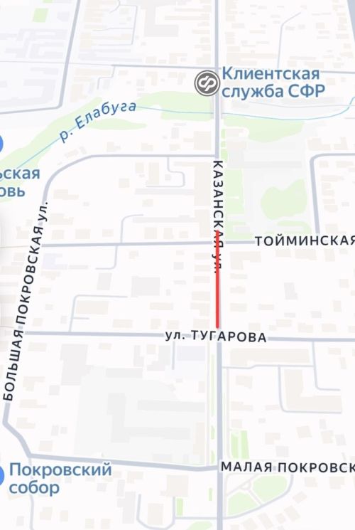 В Елабуге ограничили движение на участке дороги по улице Казанская