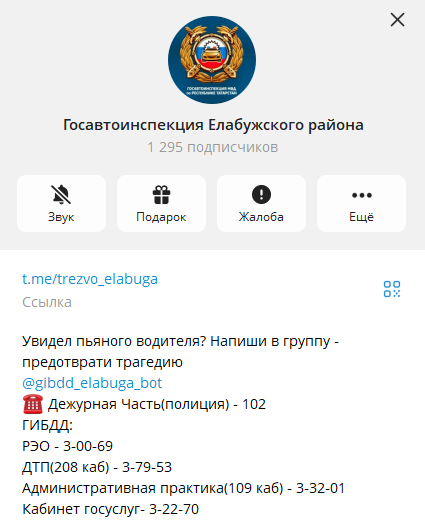 Будьте в курсе и помогайте безопасности: у Елабужской Госавтоинспекции работает Telegram-канал