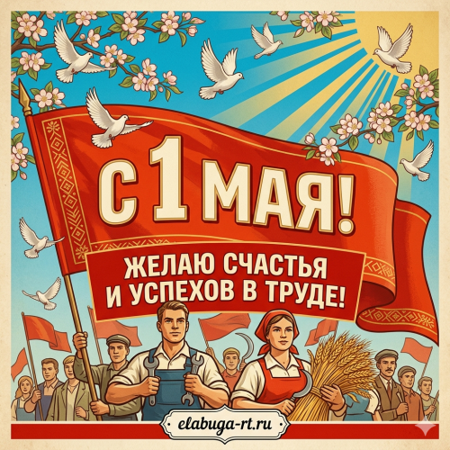 Поздравьте близких красиво: эксклюзивная коллекция открыток к 1 Мая от elabuga-rt.ru