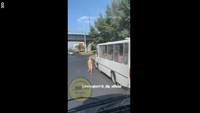 В Татарстане голая женщина с иконой бегала по проезжей части