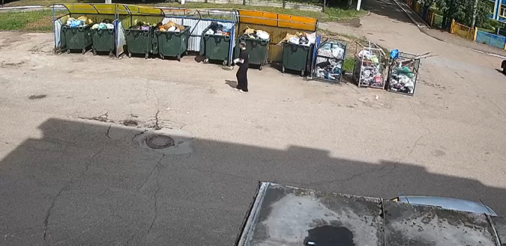 В Елабуге мужчина перевернул мусорные контейнеры и ушел