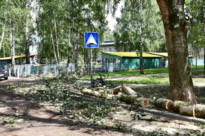 Алабугада көчле яңгырдан соң шәһәрне тәртипкә китерәләр